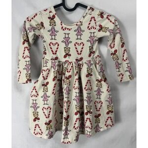 Hanna Andersson Grinch Dress 3T Cindy Lou Who Candy Cane Hearts Pockets - Read
